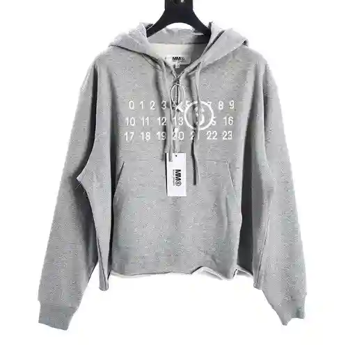 MM6 23FW fluorescent letter hooded sweatshirt