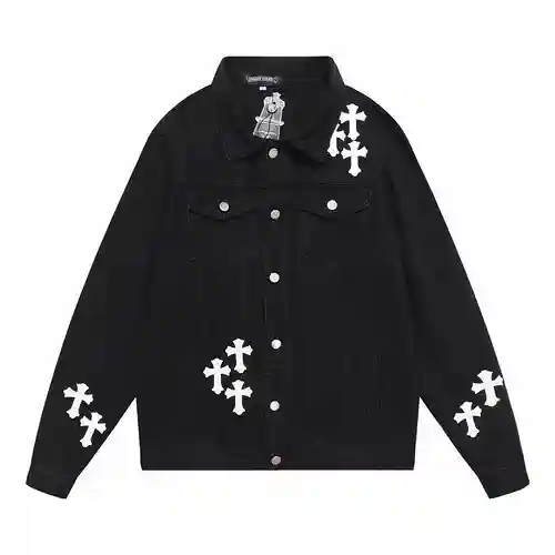 Chaqueta vaquera CH/Cro Heart patchwork, mismo estilo para hombre y mujer