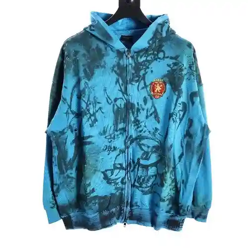 Sudadera tipo cárdigan con cremallera y grafiti conjunto del Manchester United BLCG (flor de contrap