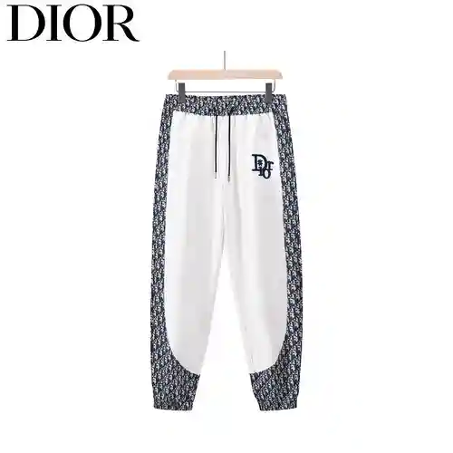 CD 23ss patchwork jacquard all-over printed trousers