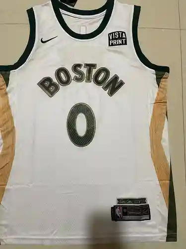Camiseta blanca de la temporada 24 de Tatum No. 0 de los Celtics