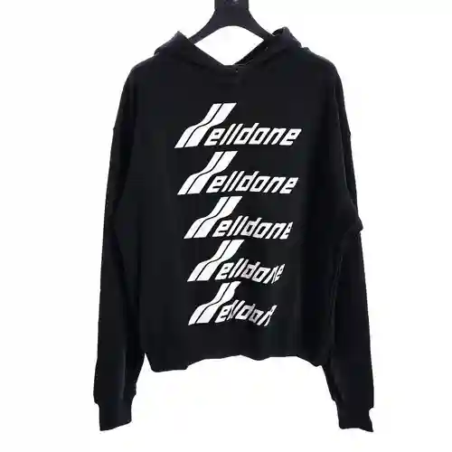 We11*done barrage letter classic print versatile hooded sweatshirt