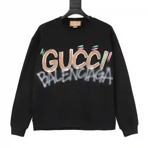 G Home × BLCG joint hand-painted printed round neck sweatshirt