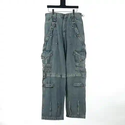Balenciaga BLCG 23FW Hardware para industria pesada Ropa de trabajo Desmontaje Jeans Pantalones Yaga