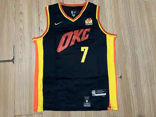 Camiseta Thunder No. 7 Chet Holmgren Black 24 New Season City Edition
