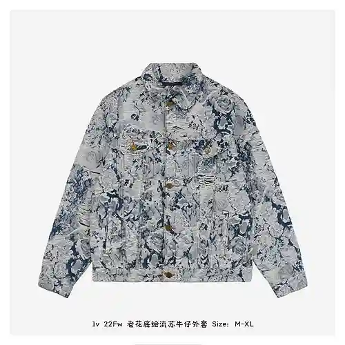 1v 22Fw presbyopia painted tassel denim jacket