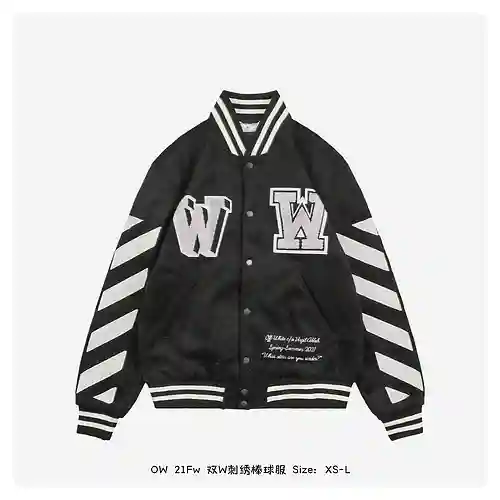 OW 21Fw double W embroidered baseball jersey