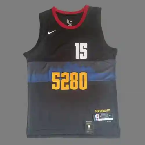 Nuggets No. 15 Nikola Jokic Negro 24 Nueva temporada City Edition Jersey