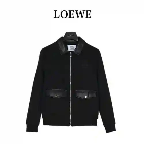 Loe*we/ Loewe 23Fw Chaqueta de piel con solapa
