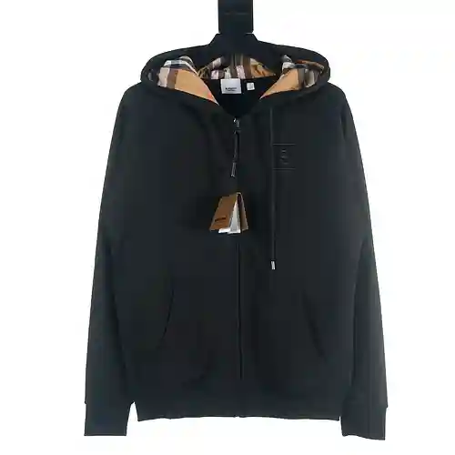 Burberry BBR 22FW B sudadera con capucha y cremallera a cuadros estándar