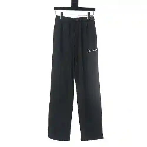 Balenciaga BLCG 23Fw cursive signature letter embroidery vintage washed ripped trousers