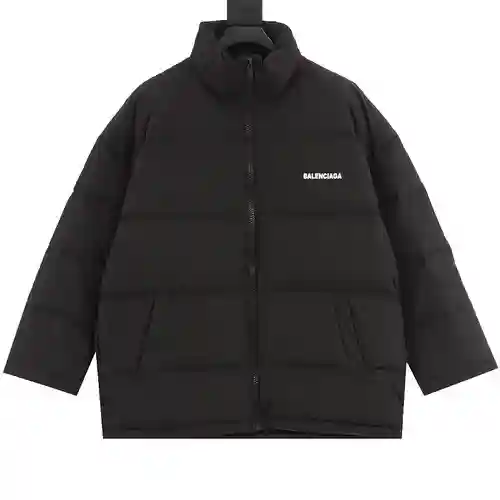 Chaqueta negra con letras delanteras y traseras Blcg, mismo estilo para hombres y mujeres