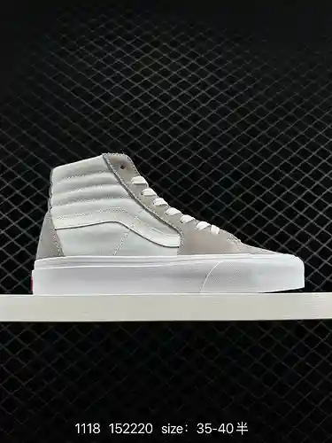 Vans SK8-Hi Estilo japonés/gris blanco leche azul color a juego con rayas laterales zapatillas depor