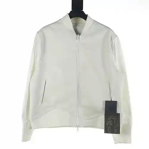 LV 23Fw leather and nylon reversible jacket
