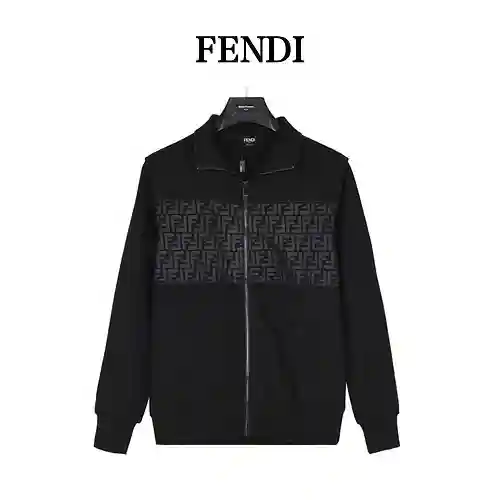 Fen*di/Fendi 23Fw double F presbyopic patchwork zipper jacket