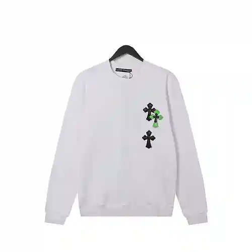 Sudadera con cuello redondo y logo cruzado CH/Cro Heart, mismo estilo para hombres y mujeres