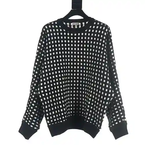 Dior CD 23FW Jay Chou suéter con cuello redondo a cuadros a juego
