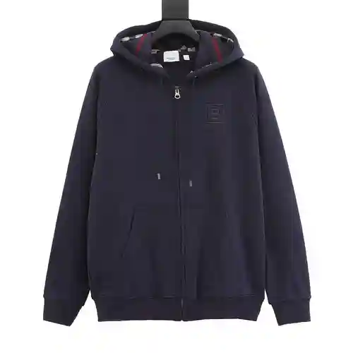 BBR 22FW B standard plaid hooded zipper hooded sweatshirt
