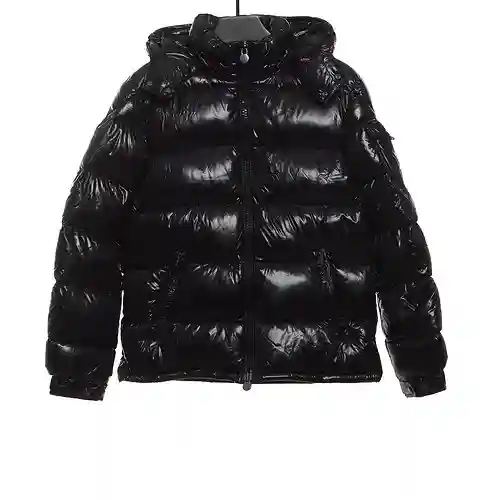 Mouth solid color arm pocket down jacket black