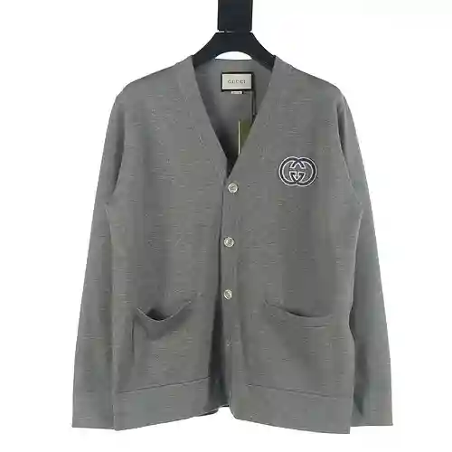 Gu*cci/Gucci GUC 23Fw suéter tipo cárdigan con doble G bordado