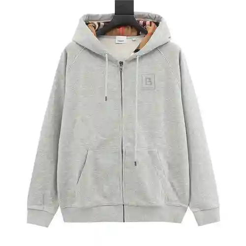 BBR 22FW B standard plaid hooded zipper hooded sweatshirt