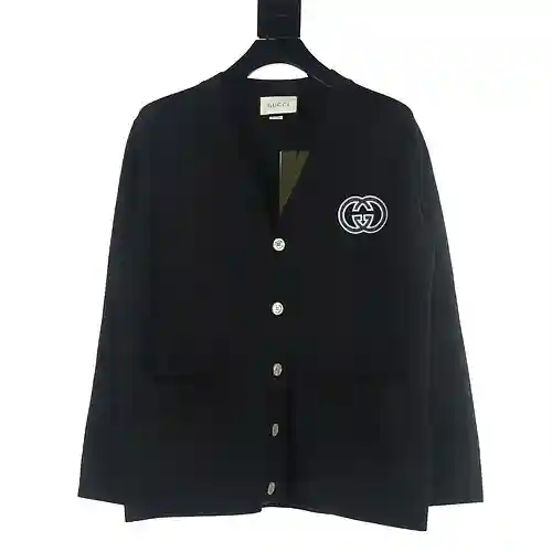 Gu*cci/Gucci GUC 23Fw suéter tipo cárdigan con doble G bordado