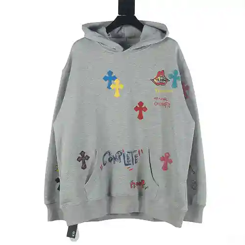 Sudadera con capucha y estampado de letras con grafiti cruzado CH de Crow Heart
