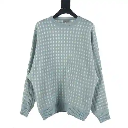 Dior CD 23FW Jay Chou suéter con cuello redondo a cuadros a juego