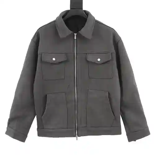 SAINT*MICHAEL “GRAY SUEDE” limited edition heavyweight suede American retro jacket