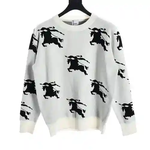 Jersey con cuello redondo en jacquard con diseño de caballo de guerra de BBR/Burberry