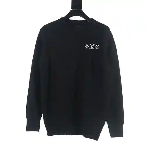 Jersey con cuello redondo y logo bordado LV 23Fw