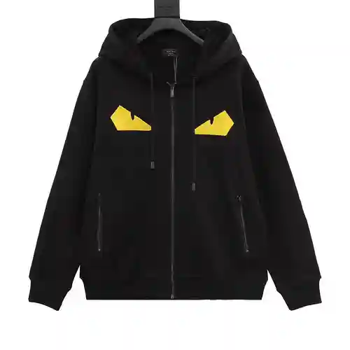 Fen*di/Fendi chaqueta clásica con cremallera y monstruo de ojos con costuras