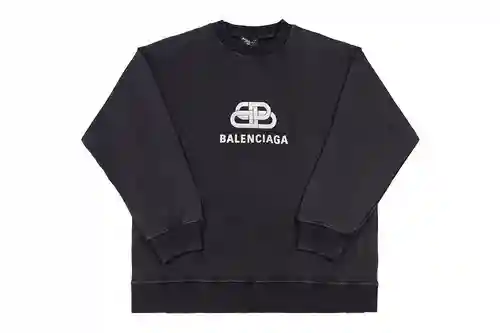 Sudadera con cuello redondo y estampado plateado antiguo con hebilla de bloqueo antiguo BLCG/Balenci