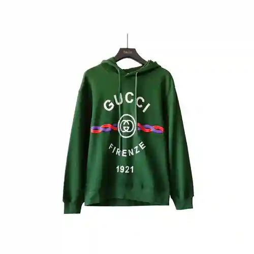 GU*CCI 23 sudadera clásica con estampado de letras y logotipo de cuerda de cáñamo con costuras contr