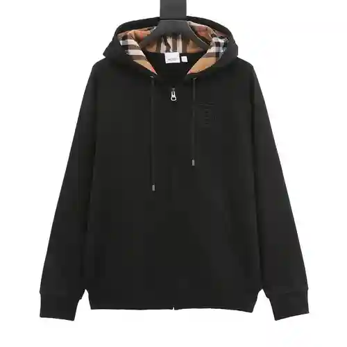 BBR 22FW B standard plaid hooded zipper hooded sweatshirt