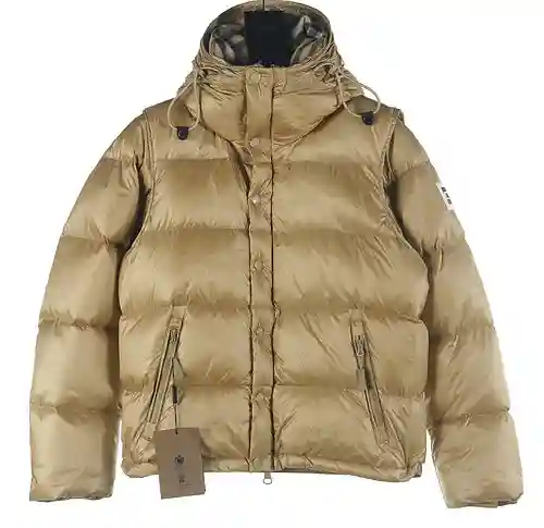 Chaqueta de plumas con capucha y mangas desmontables del mismo estilo de Burberry BBR Zhou Dongyu