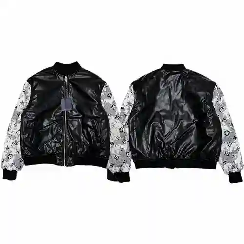 LV Louis Vuitton LV 23AW winter heavy jacquard all-over printed double-sided spliced ​​sleeve cotton