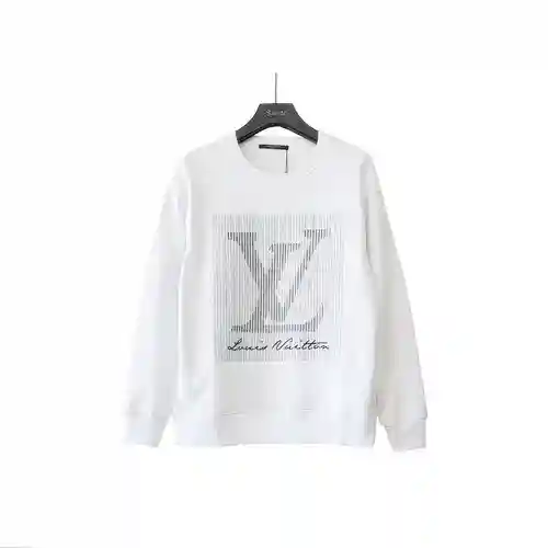 Sudadera con cuello redondo bordada con cuerda y logo grande degradado LV/Louis Vuitton 23Fw, mismo 