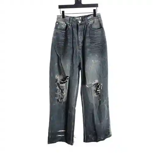 BLCG 23ss otoño japonés pantalones de mezclilla sucios teñidos ocultos