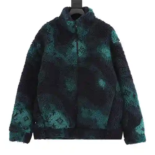 1V camouflage green teddy lambswool jacket