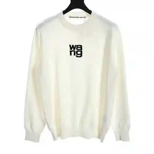 AW/Alexander Wang suéter con cuello redondo y letras bordadas