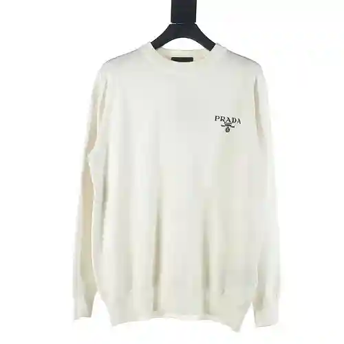 Prada PRD 23Fw embroidered logo crew neck sweater