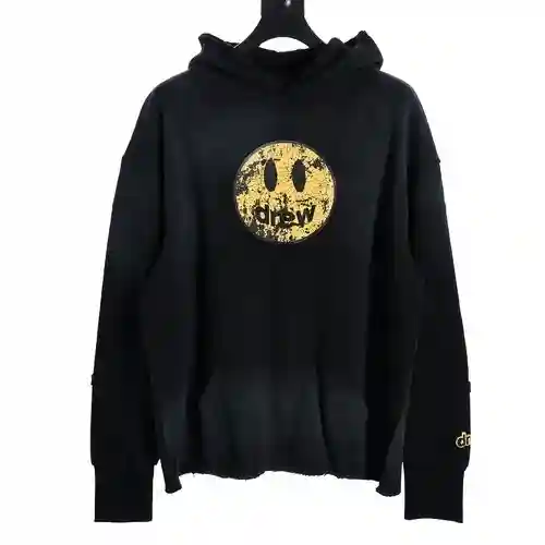 D*rew sudadera con capucha y estampado de smiley burst destruido