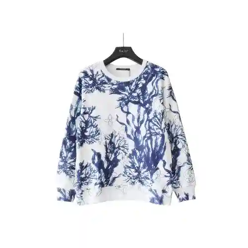 Sudadera clásica con cuello redondo y degradado LV/Louis Vuitton 23 Sudadera con estampado degradado