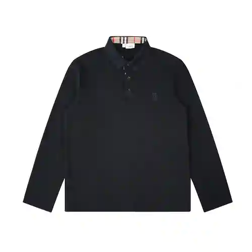 Polo de manga larga bordado con logo TB clásico de color sólido BBR / Burberry
