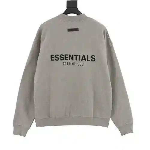 FEAR OF*GOD sudadera con cuello redondo y letras de silicona de doble fila ESSENTIALS fog de doble l