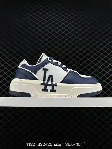 MLB coreano para hombres y mujeres Retro Dad (MLB) BIGBALL CHUNKY MONO Estampado retro Suela gruesa 