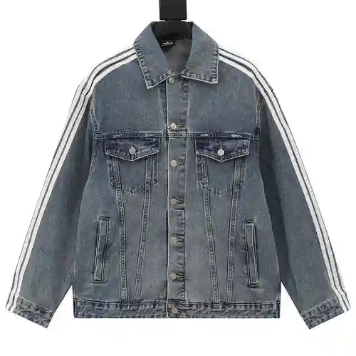 Chaqueta vaquera lavada con borde a rayas de BLCG X Adidas