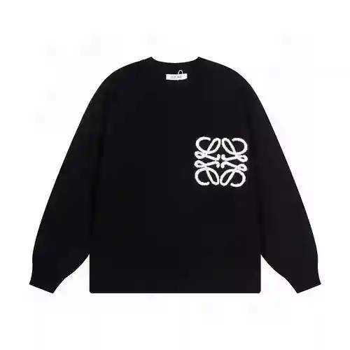 LOE*WE Loewei pocket letter LOGO embroidered knitted sweater