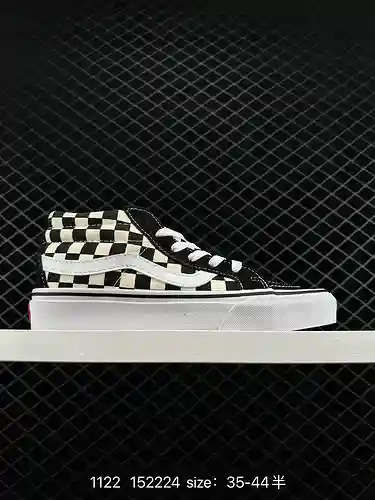 2 Vans Vans Sk8-Mid mid-top series tablero de ajedrez en blanco y negro [223 nueva tendencia] Vans V